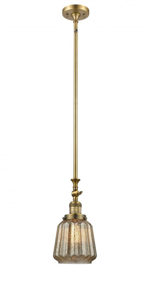Chatham - 1 Light - 7 inch - Brushed Brass - Stem Hung - Adjustable Mini Pendant
