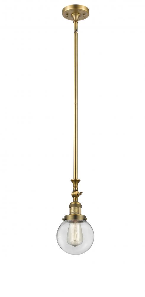 Beacon - 1 Light - 6 inch - Brushed Brass - Stem Hung - Adjustable Mini Pendant