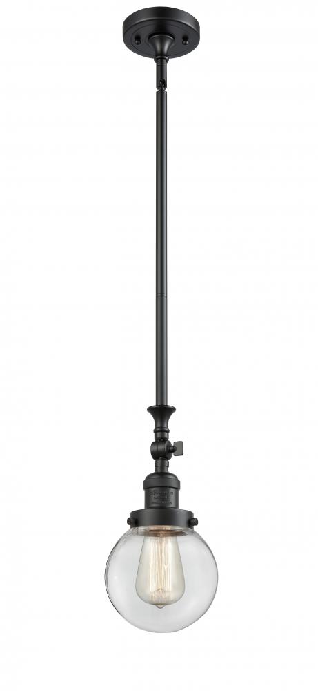 Beacon - 1 Light - 6 inch - Matte Black - Stem Hung - Adjustable Mini Pendant