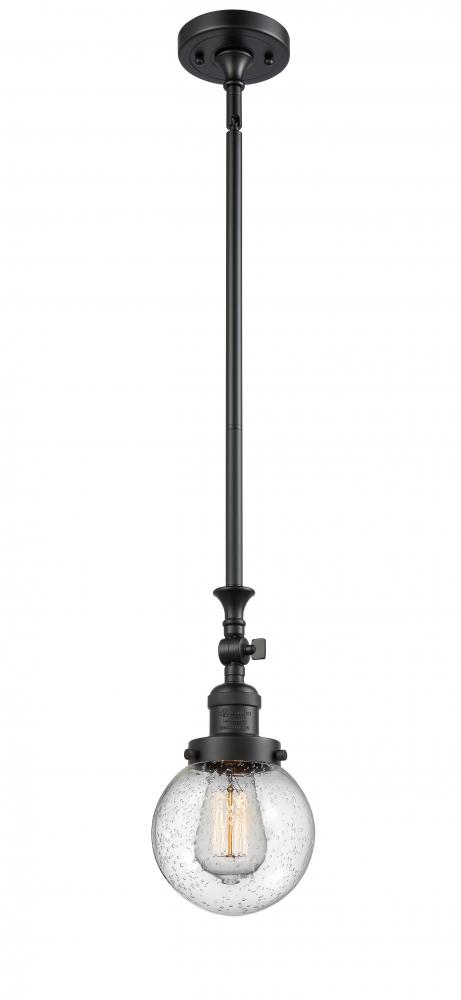 Beacon - 1 Light - 6 inch - Matte Black - Stem Hung - Adjustable Mini Pendant