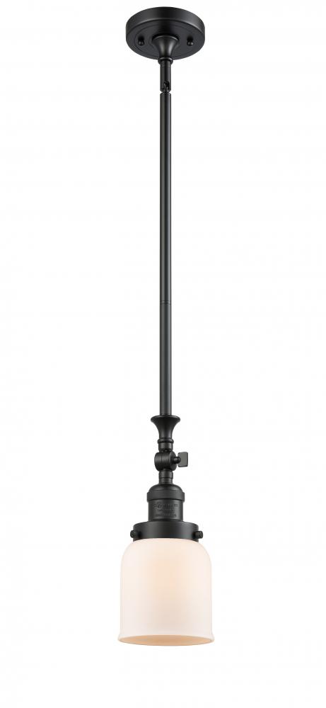 Bell - 1 Light - 5 inch - Matte Black - Stem Hung - Adjustable Mini Pendant