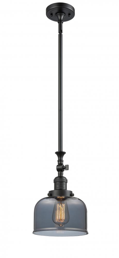 Bell - 1 Light - 8 inch - Matte Black - Stem Hung - Adjustable Mini Pendant