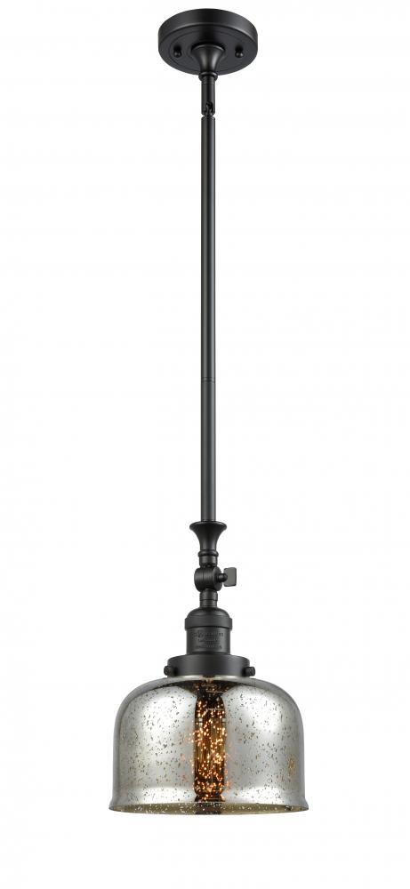 Bell - 1 Light - 8 inch - Matte Black - Stem Hung - Adjustable Mini Pendant