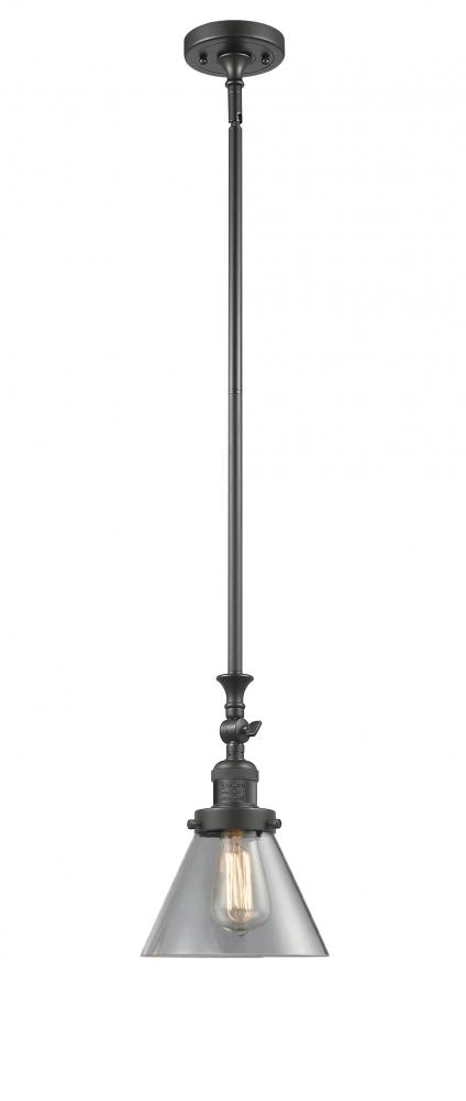 Cone - 1 Light - 8 inch - Oil Rubbed Bronze - Stem Hung - Adjustable Mini Pendant