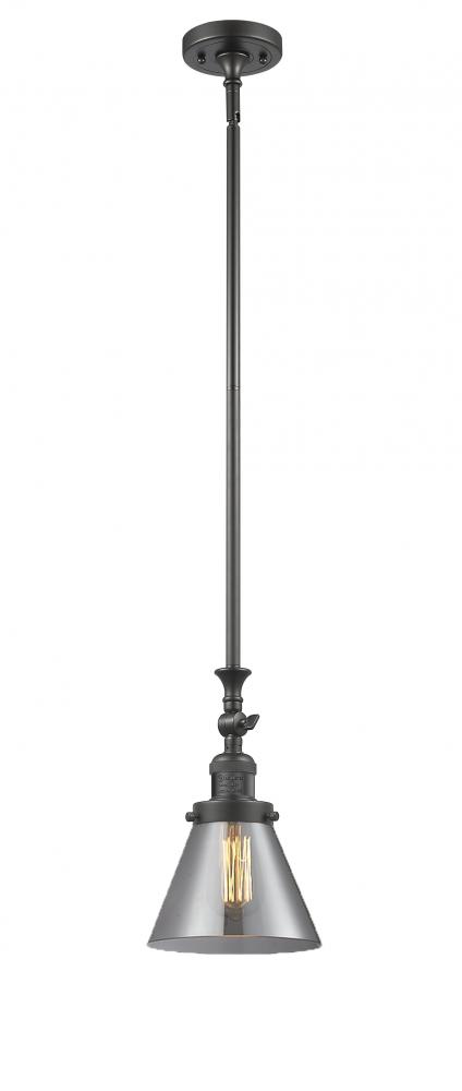 Cone - 1 Light - 8 inch - Oil Rubbed Bronze - Stem Hung - Adjustable Mini Pendant