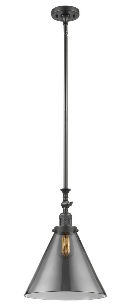 Cone - 1 Light - 12 inch - Oil Rubbed Bronze - Stem Hung - Adjustable Mini Pendant
