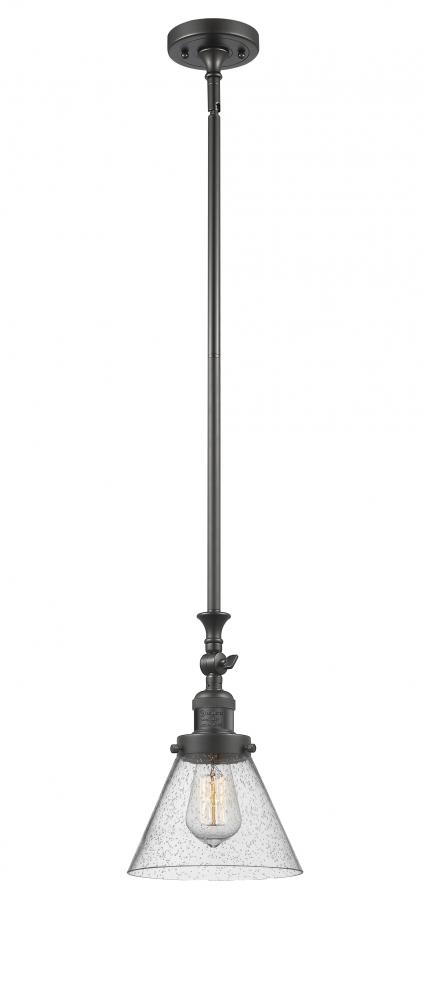 Cone - 1 Light - 8 inch - Oil Rubbed Bronze - Stem Hung - Adjustable Mini Pendant