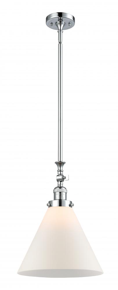 Cone - 1 Light - 12 inch - Polished Chrome - Stem Hung - Adjustable Mini Pendant