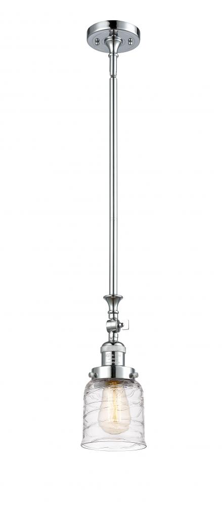Bell - 1 Light - 5 inch - Polished Chrome - Stem Hung - Adjustable Mini Pendant