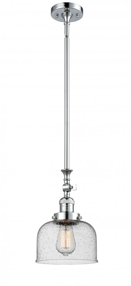 Bell - 1 Light - 8 inch - Polished Chrome - Stem Hung - Adjustable Mini Pendant