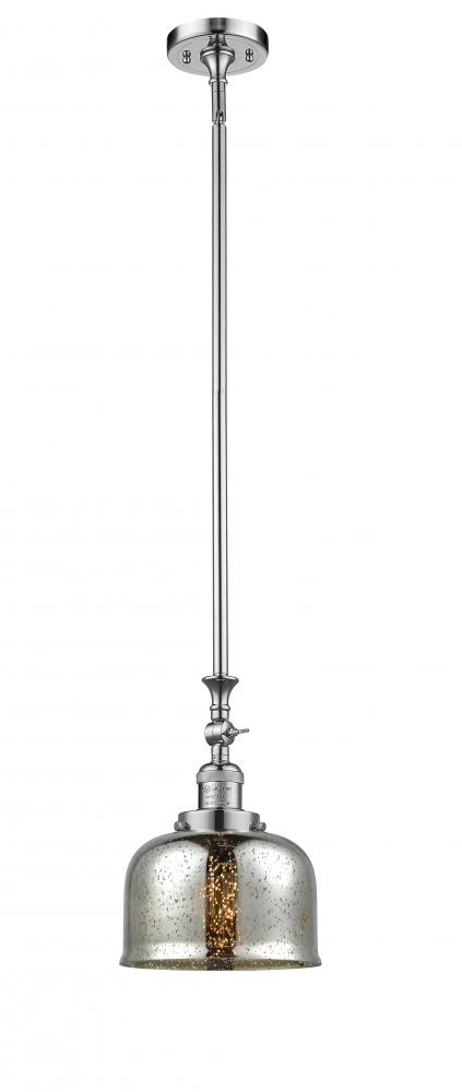 Bell - 1 Light - 8 inch - Polished Chrome - Stem Hung - Adjustable Mini Pendant