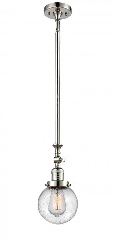 Beacon - 1 Light - 6 inch - Polished Nickel - Stem Hung - Adjustable Mini Pendant