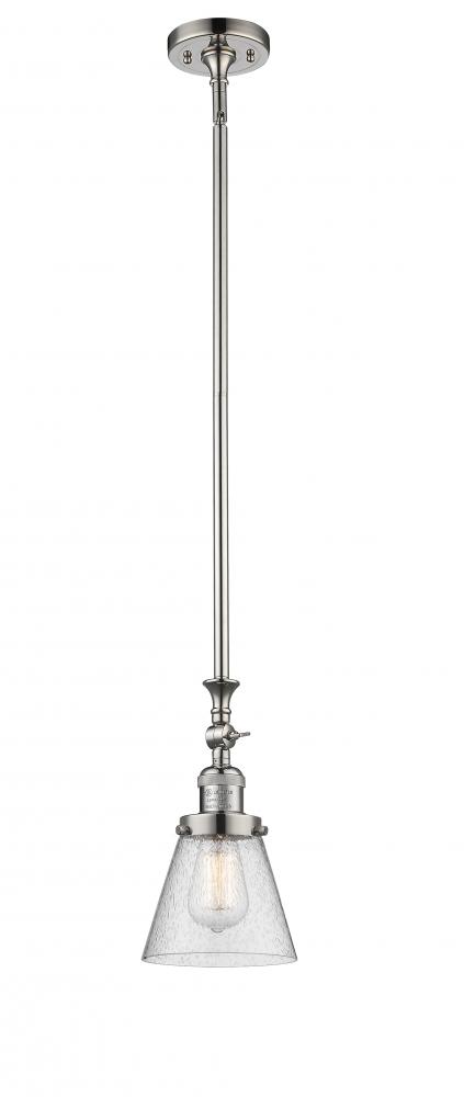Cone - 1 Light - 6 inch - Polished Nickel - Stem Hung - Adjustable Mini Pendant