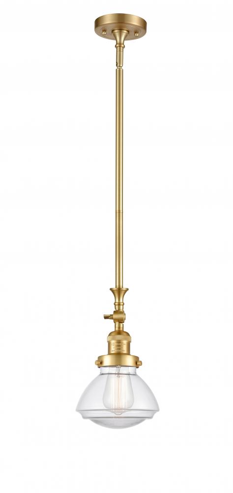 Olean - 1 Light - 7 inch - Satin Gold - Stem Hung - Adjustable Mini Pendant