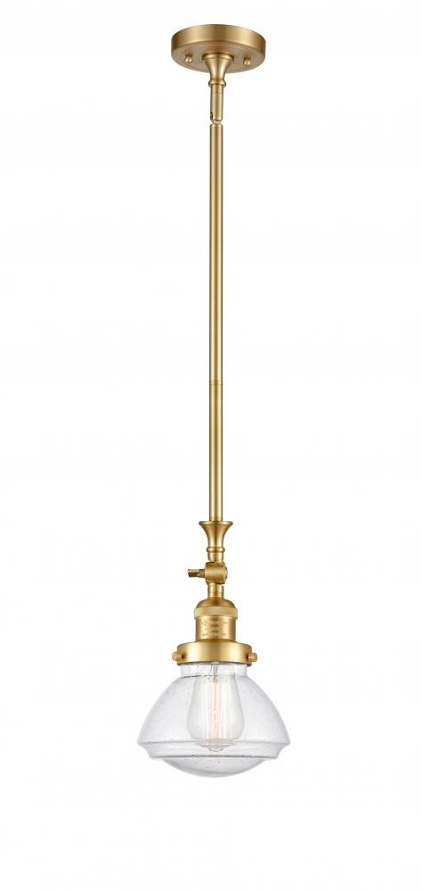 Olean - 1 Light - 7 inch - Satin Gold - Stem Hung - Adjustable Mini Pendant