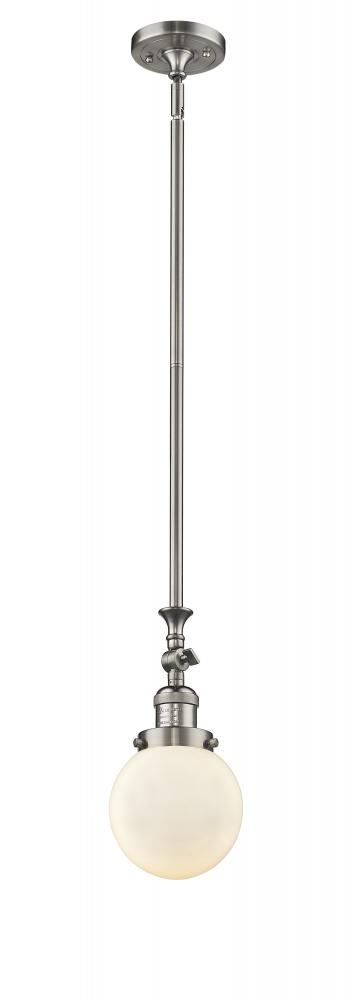 Beacon - 1 Light - 6 inch - Brushed Satin Nickel - Stem Hung - Adjustable Mini Pendant