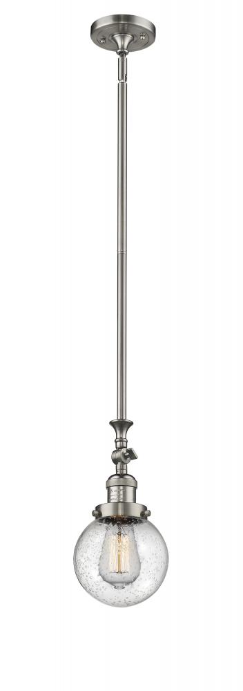Beacon - 1 Light - 6 inch - Brushed Satin Nickel - Stem Hung - Adjustable Mini Pendant