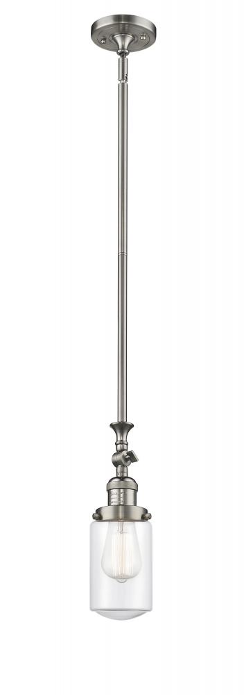 Dover - 1 Light - 5 inch - Brushed Satin Nickel - Stem Hung - Adjustable Mini Pendant