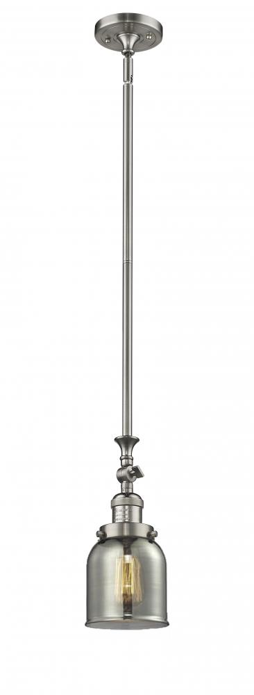 Bell - 1 Light - 5 inch - Brushed Satin Nickel - Stem Hung - Adjustable Mini Pendant