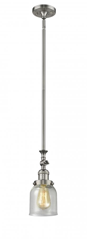 Bell - 1 Light - 5 inch - Brushed Satin Nickel - Stem Hung - Adjustable Mini Pendant