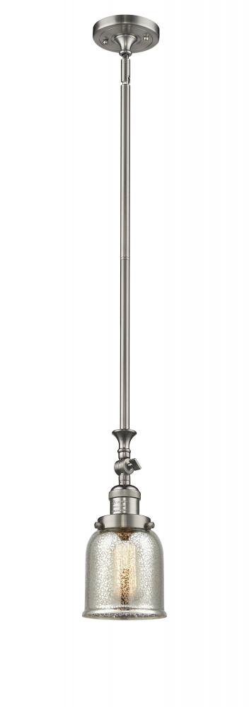 Bell - 1 Light - 5 inch - Brushed Satin Nickel - Stem Hung - Adjustable Mini Pendant
