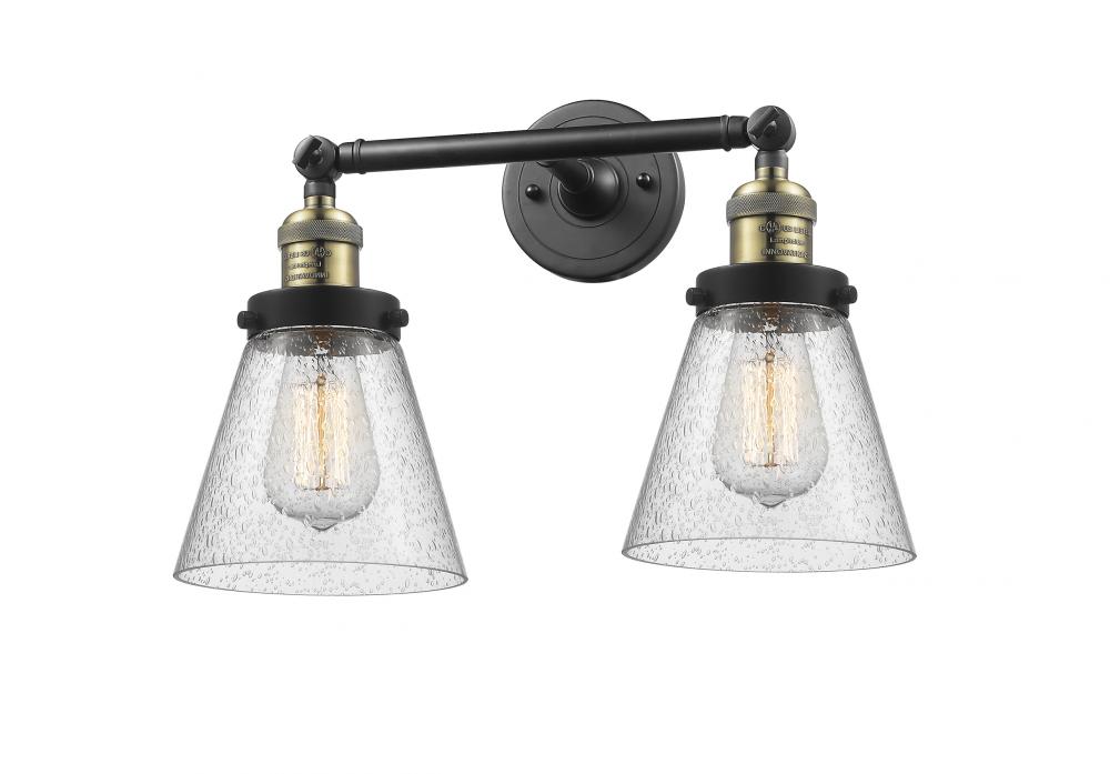 Cone - 2 Light - 16 inch - Black Antique Brass - Adjustable Bath Vanity Light