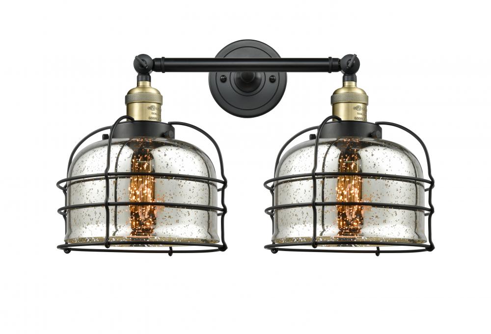 Bell Cage - 2 Light - 19 inch - Black Antique Brass - Adjustable Bath Vanity Light