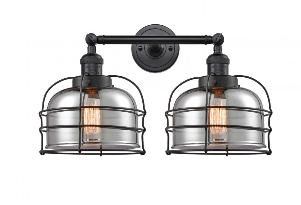 Bell Cage - 2 Light - 19 inch - Matte Black - Adjustable Bath Vanity Light