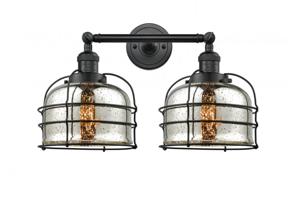 Bell Cage - 2 Light - 19 inch - Matte Black - Adjustable Bath Vanity Light