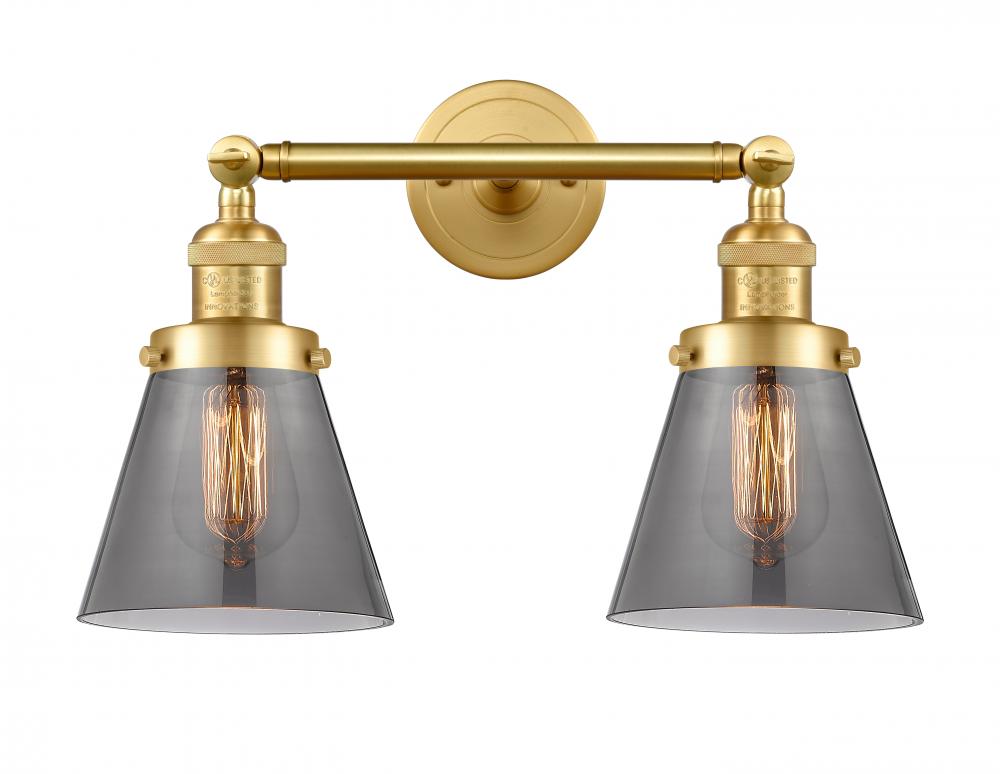 Cone - 2 Light - 16 inch - Satin Gold - Adjustable Bath Vanity Light