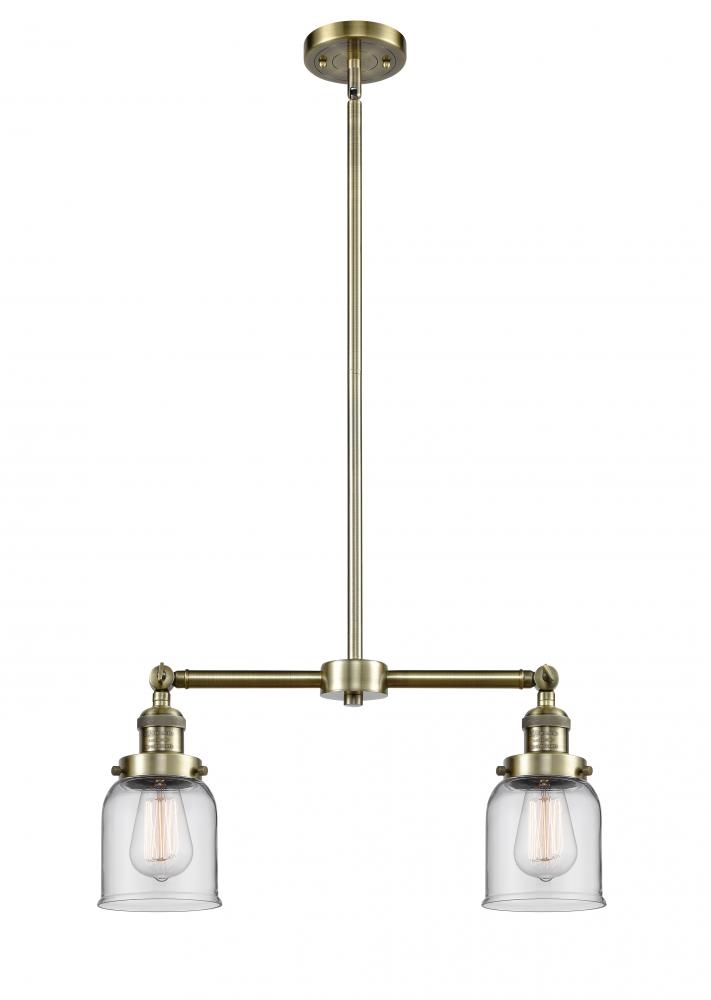 Bell - 2 Light - 21 inch - Antique Brass - Stem Hung - Adjustable Island Light