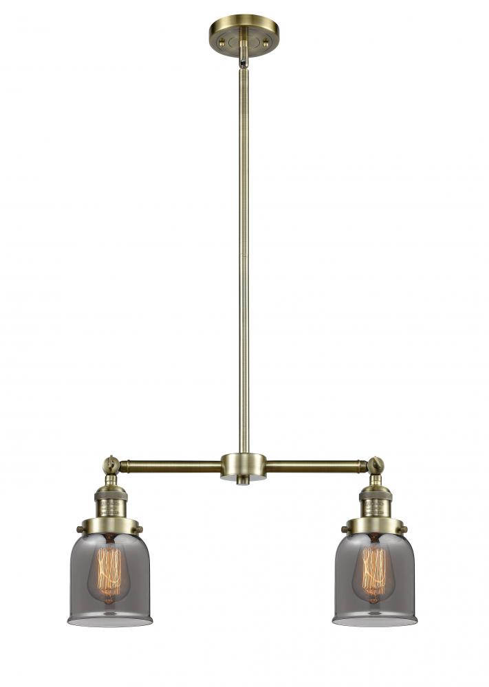 Bell - 2 Light - 21 inch - Antique Brass - Stem Hung - Adjustable Island Light