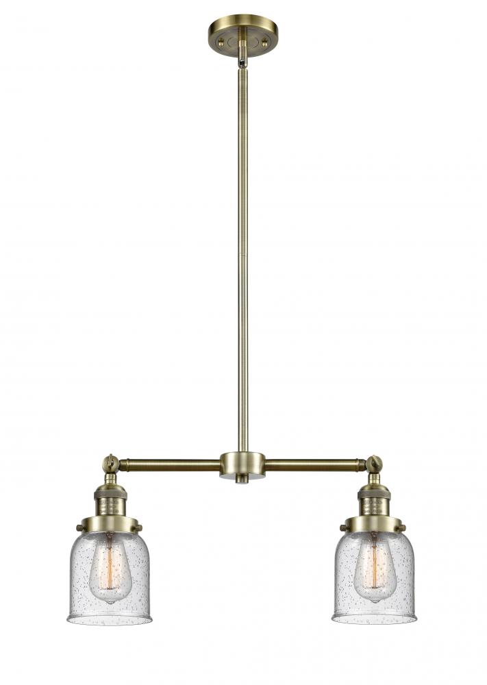 Bell - 2 Light - 21 inch - Antique Brass - Stem Hung - Adjustable Island Light