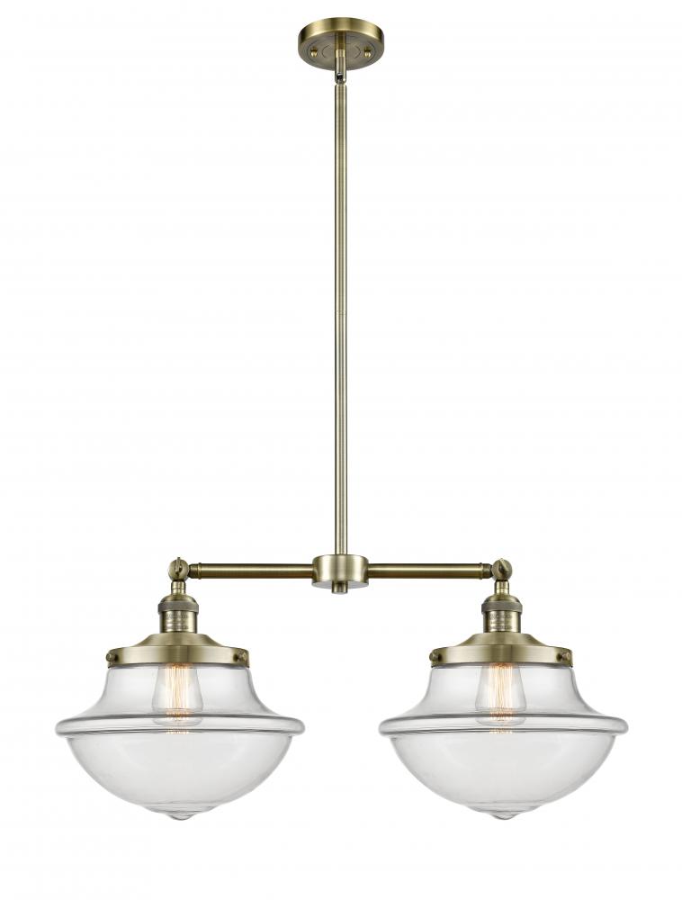 Oxford - 2 Light - 25 inch - Antique Brass - Stem Hung - Adjustable Island Light