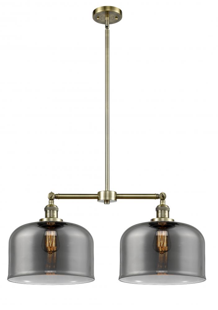 Bell - 2 Light - 21 inch - Antique Brass - Stem Hung - Adjustable Island Light