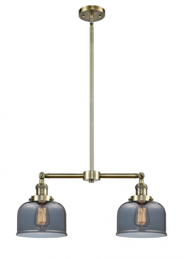 Bell - 2 Light - 21 inch - Antique Brass - Stem Hung - Adjustable Island Light