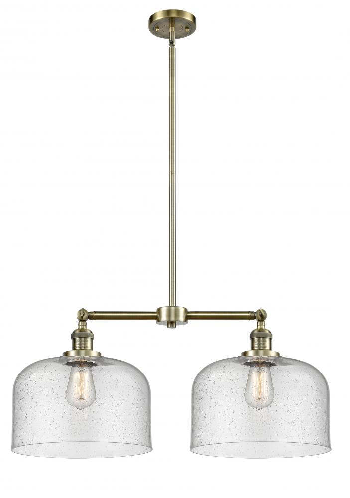 Bell - 2 Light - 21 inch - Antique Brass - Stem Hung - Adjustable Island Light
