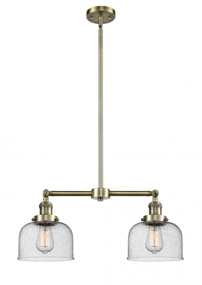 Bell - 2 Light - 21 inch - Antique Brass - Stem Hung - Adjustable Island Light