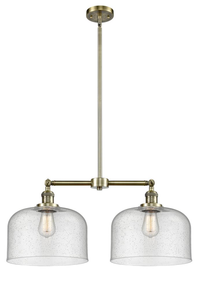 Bell - 2 Light - 21 inch - Antique Brass - Stem Hung - Adjustable Island Light