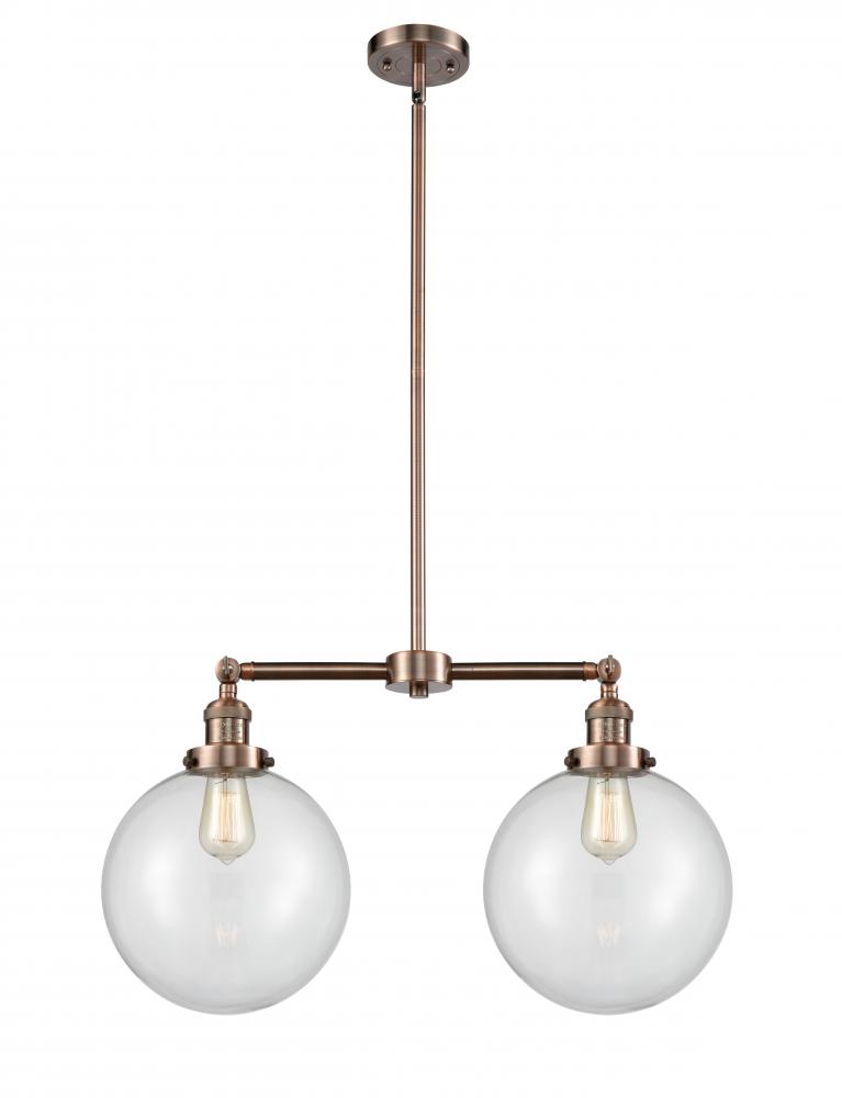 Beacon - 2 Light - 25 inch - Antique Copper - Stem Hung - Adjustable Island Light