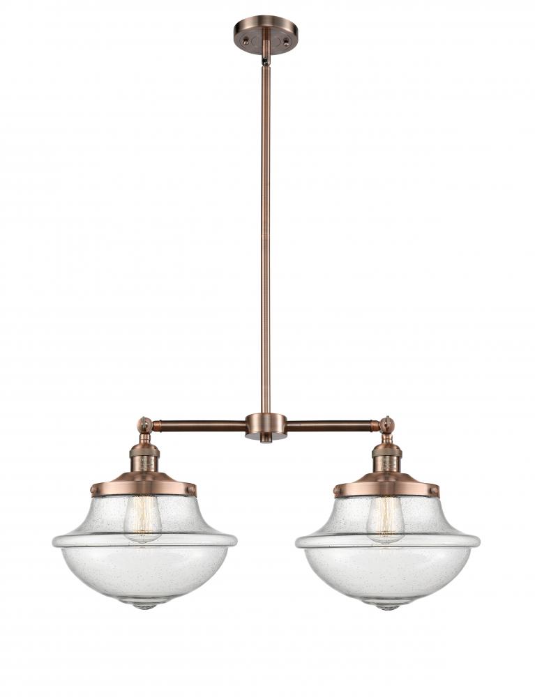 Oxford - 2 Light - 25 inch - Antique Copper - Stem Hung - Adjustable Island Light