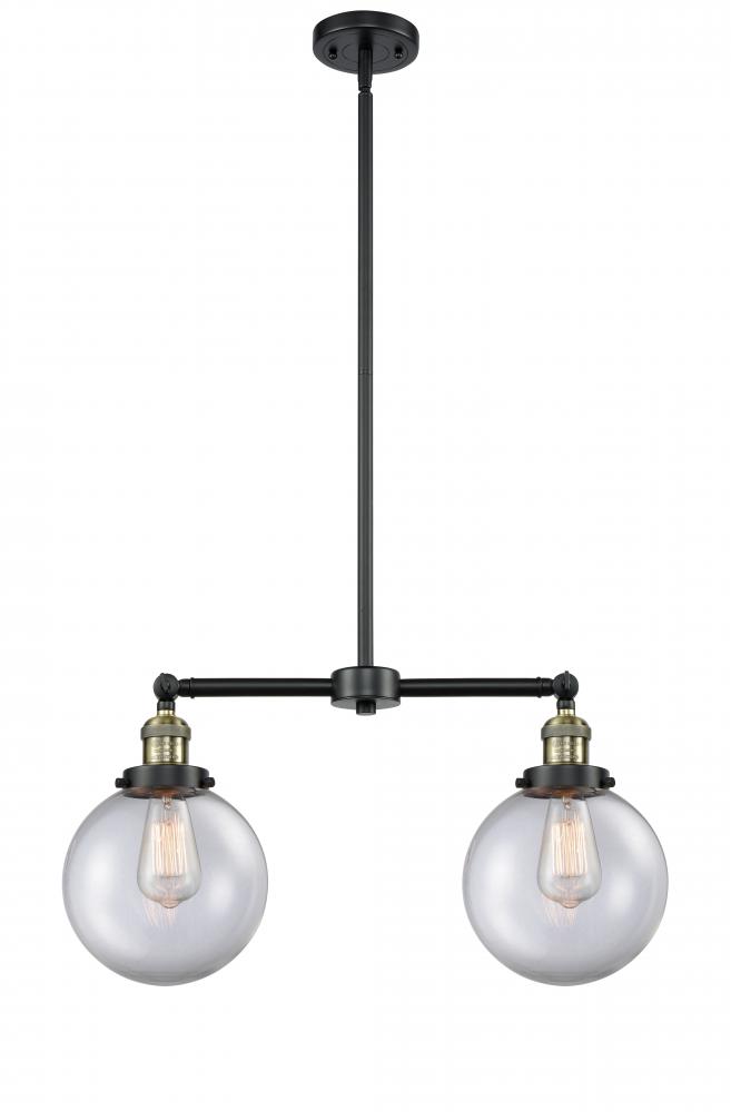 Beacon - 2 Light - 25 inch - Black Antique Brass - Stem Hung - Adjustable Island Light