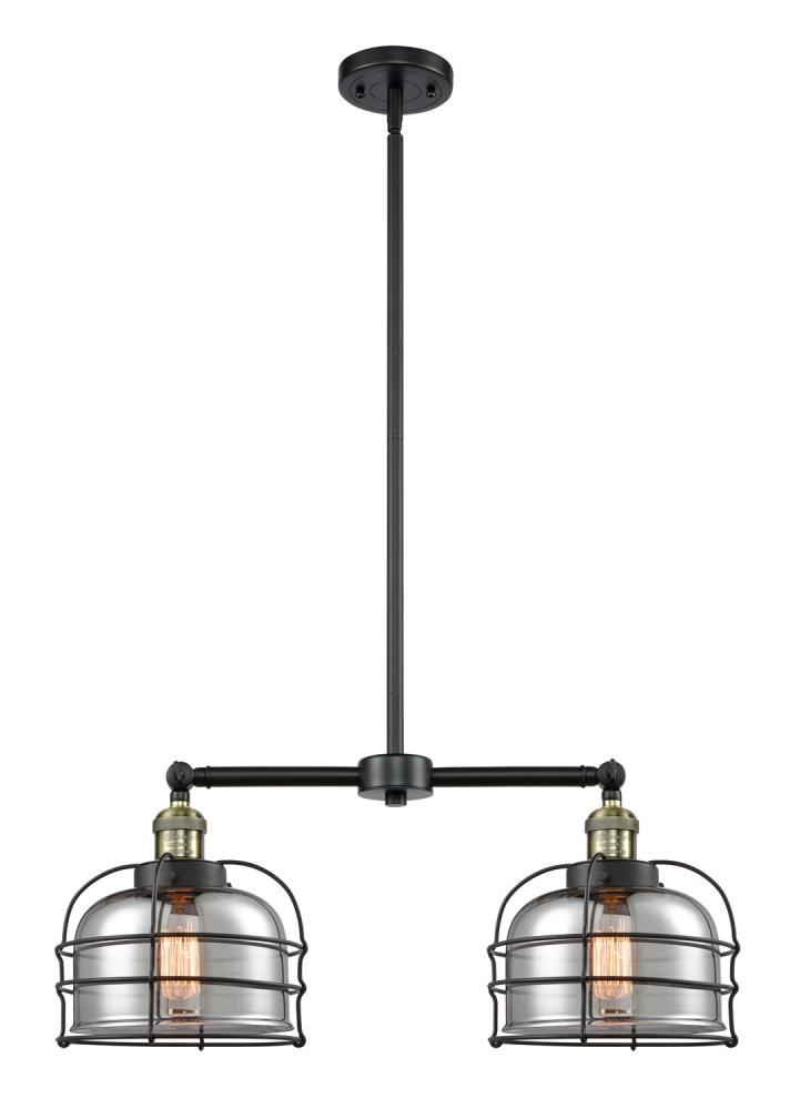 Bell Cage - 2 Light - 24 inch - Black Antique Brass - Stem Hung - Adjustable Island Light