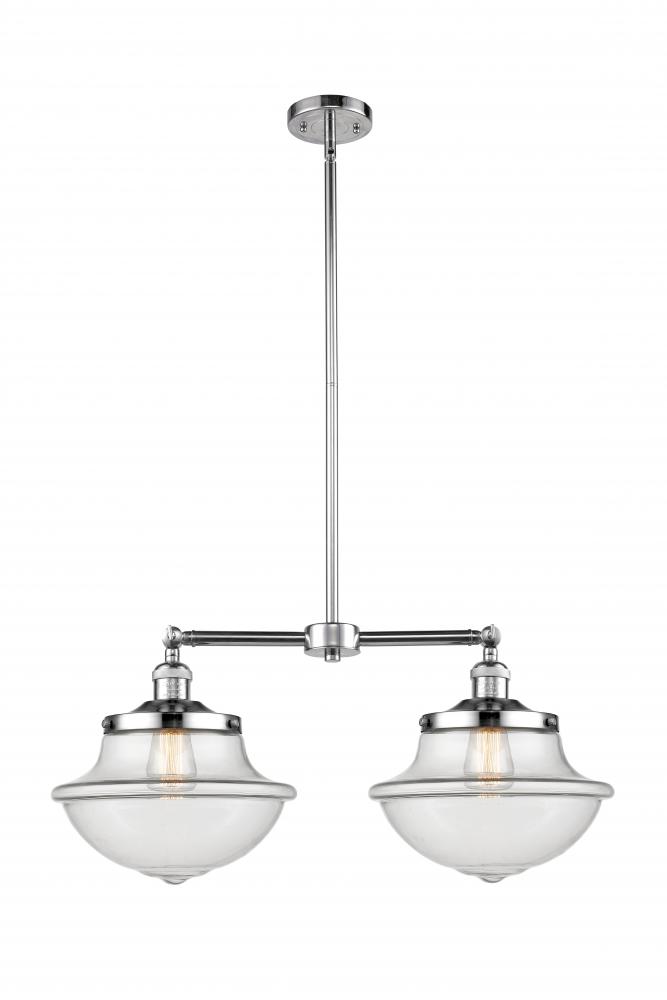 Oxford - 2 Light - 25 inch - Polished Chrome - Stem Hung - Adjustable Island Light
