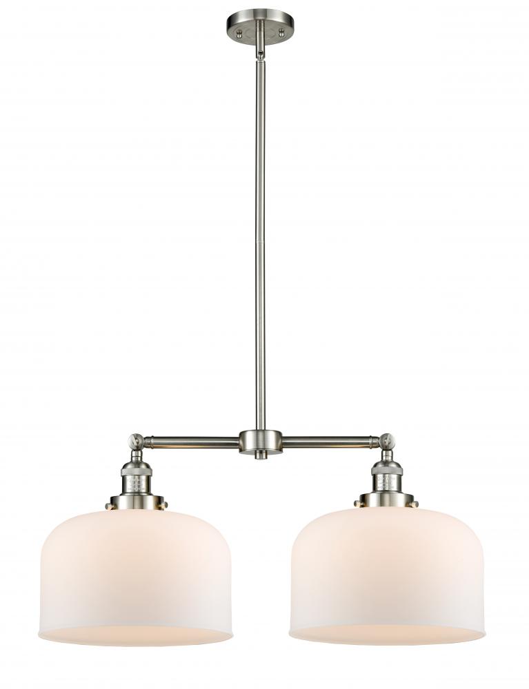 Bell - 2 Light - 21 inch - Brushed Satin Nickel - Stem Hung - Adjustable Island Light