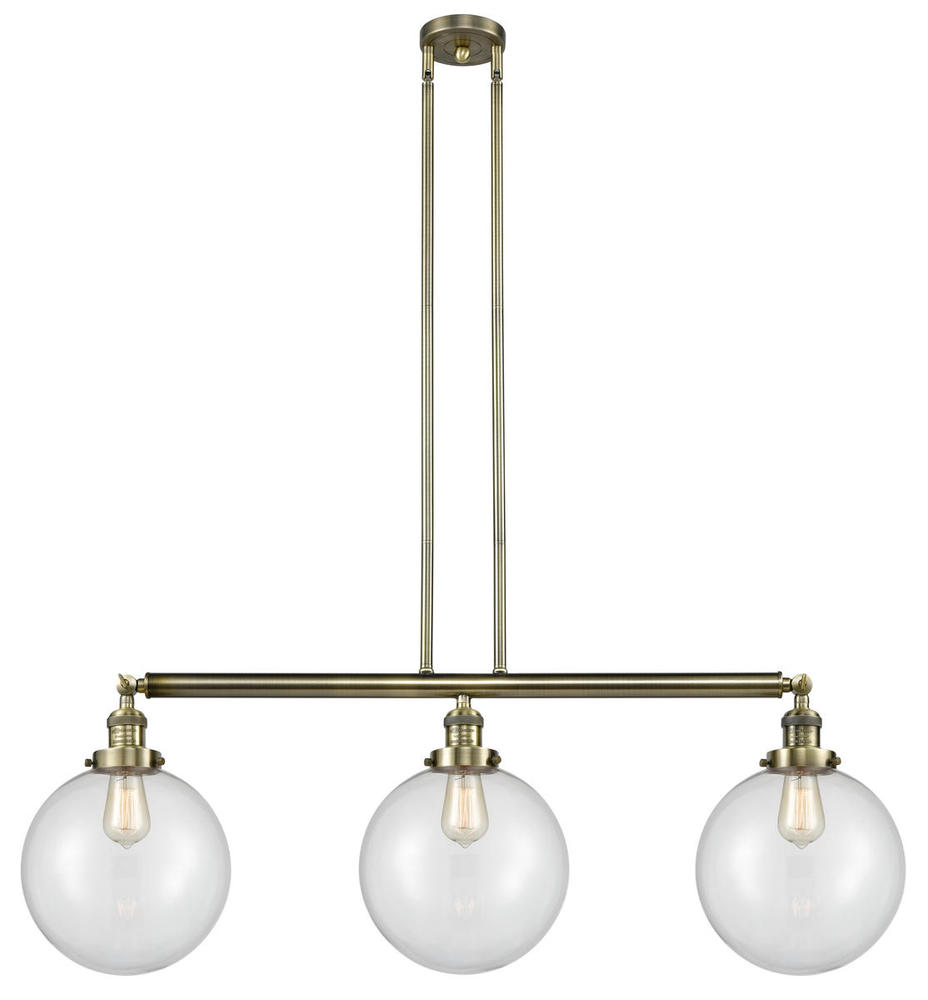 Beacon - 3 Light - 42 inch - Antique Brass - Stem Hung - Adjustable Island Light