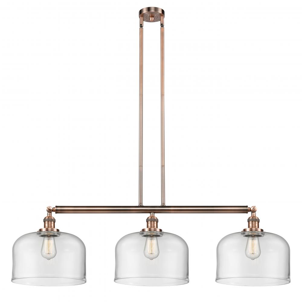 Bell - 3 Light - 42 inch - Antique Copper - Stem Hung - Adjustable Island Light