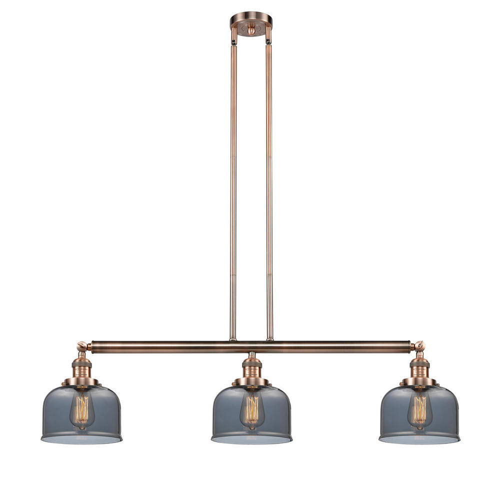 Bell - 3 Light - 41 inch - Antique Copper - Stem Hung - Adjustable Island Light