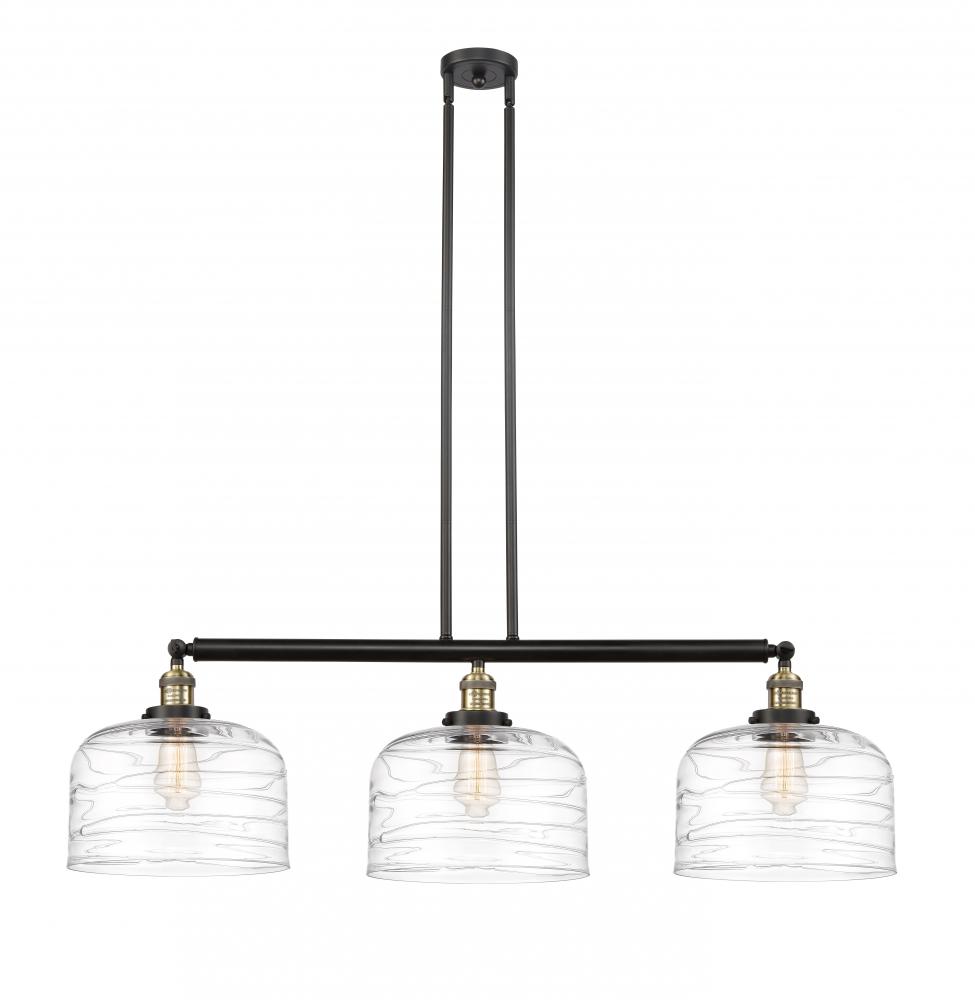 Bell - 3 Light - 42 inch - Black Antique Brass - Stem Hung - Adjustable Island Light