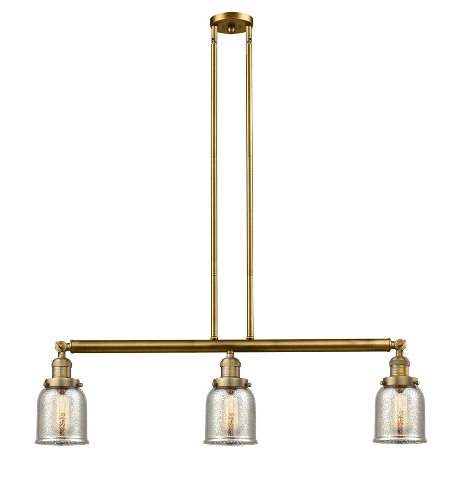 Bell - 3 Light - 38 inch - Brushed Brass - Stem Hung - Adjustable Island Light